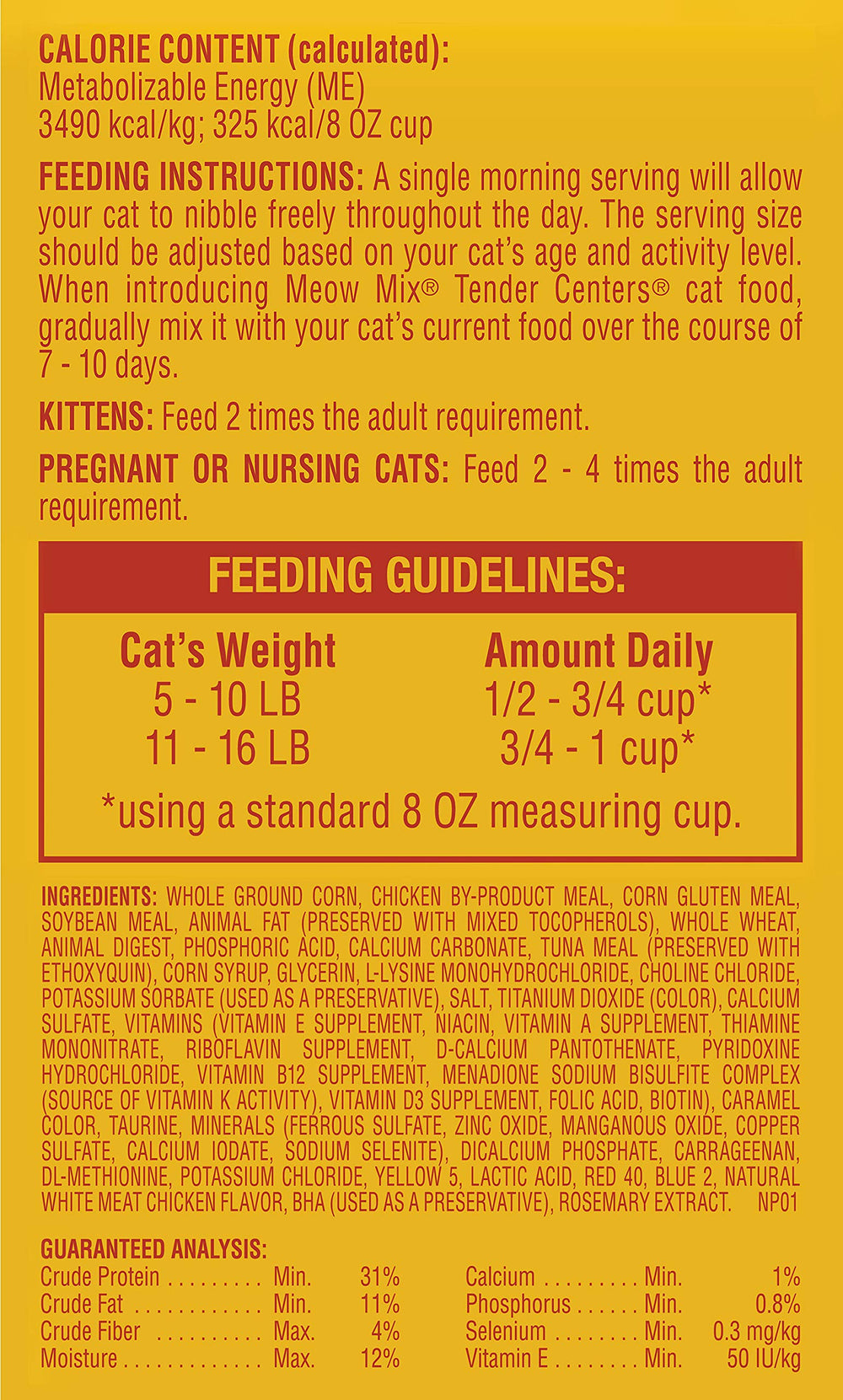 Meow Mix four-pack 3lb bags signifies bulk value and consistent nutrition.