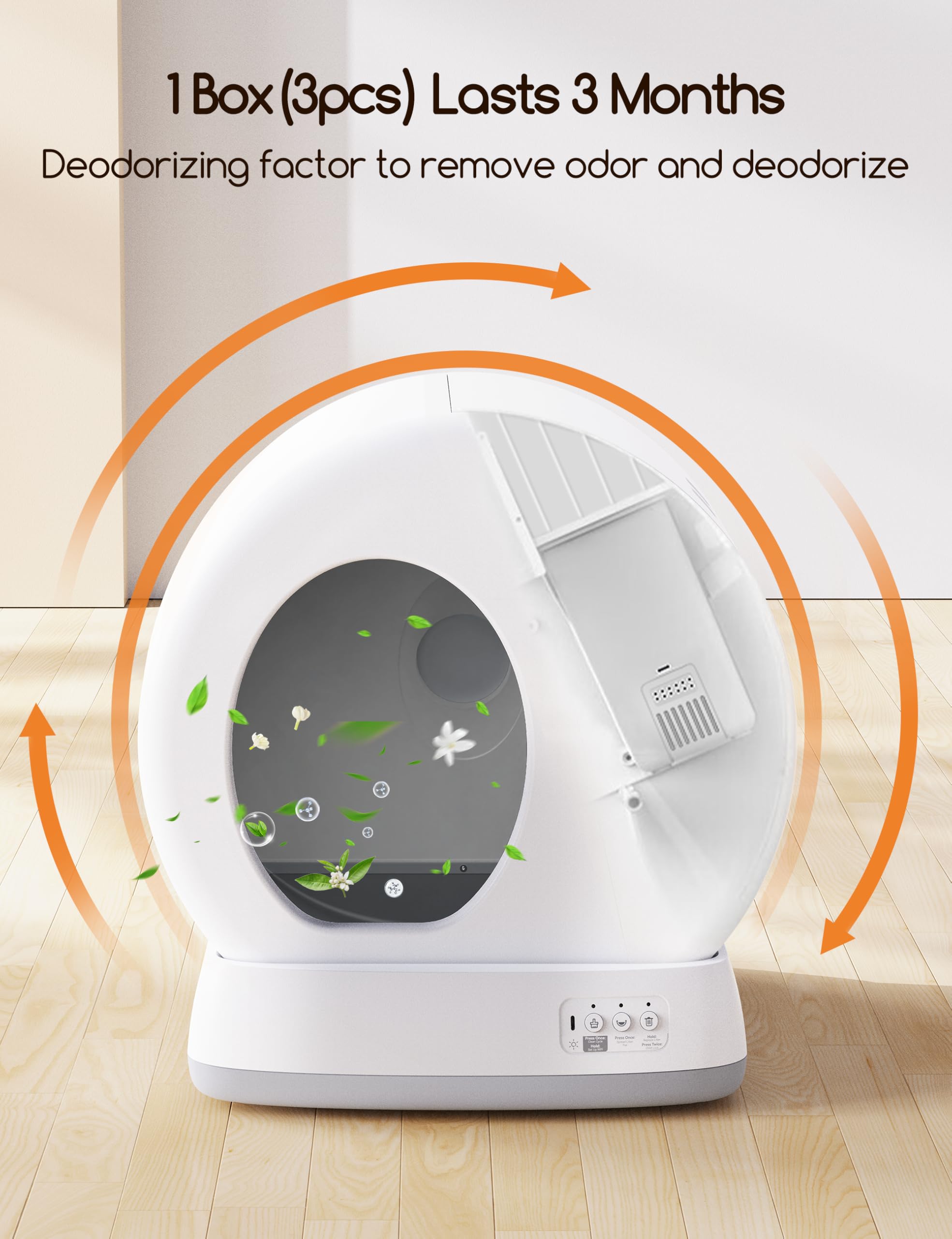 Meowant plant-extract fragrance highlights natural scent for lasting odor masking.