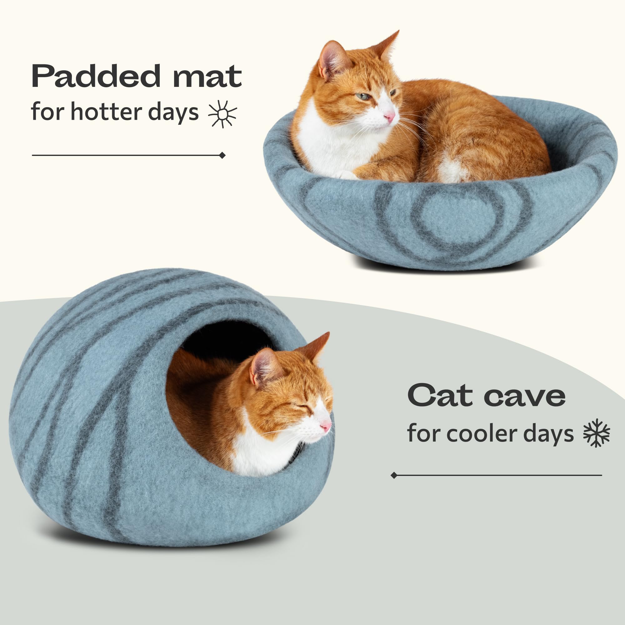 MEOWFIA Aquamarine cave closeup wool texture natural warmth and softness