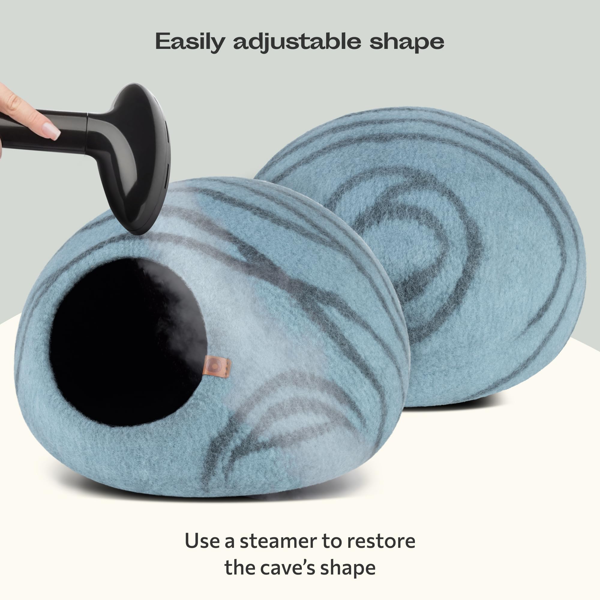 MEOWFIA Cat Cave Aquamarine side view discreet design blends with home decor