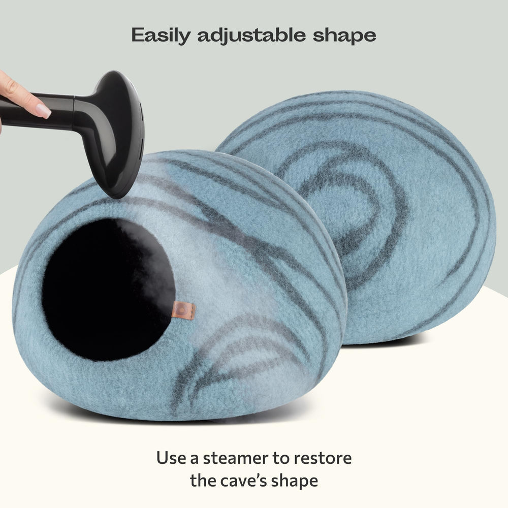 MEOWFIA Cat Cave Aquamarine side view discreet design blends with home decor