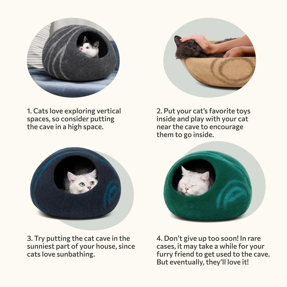MEOWFIA Aquamarine large closeup natural easy-care wool