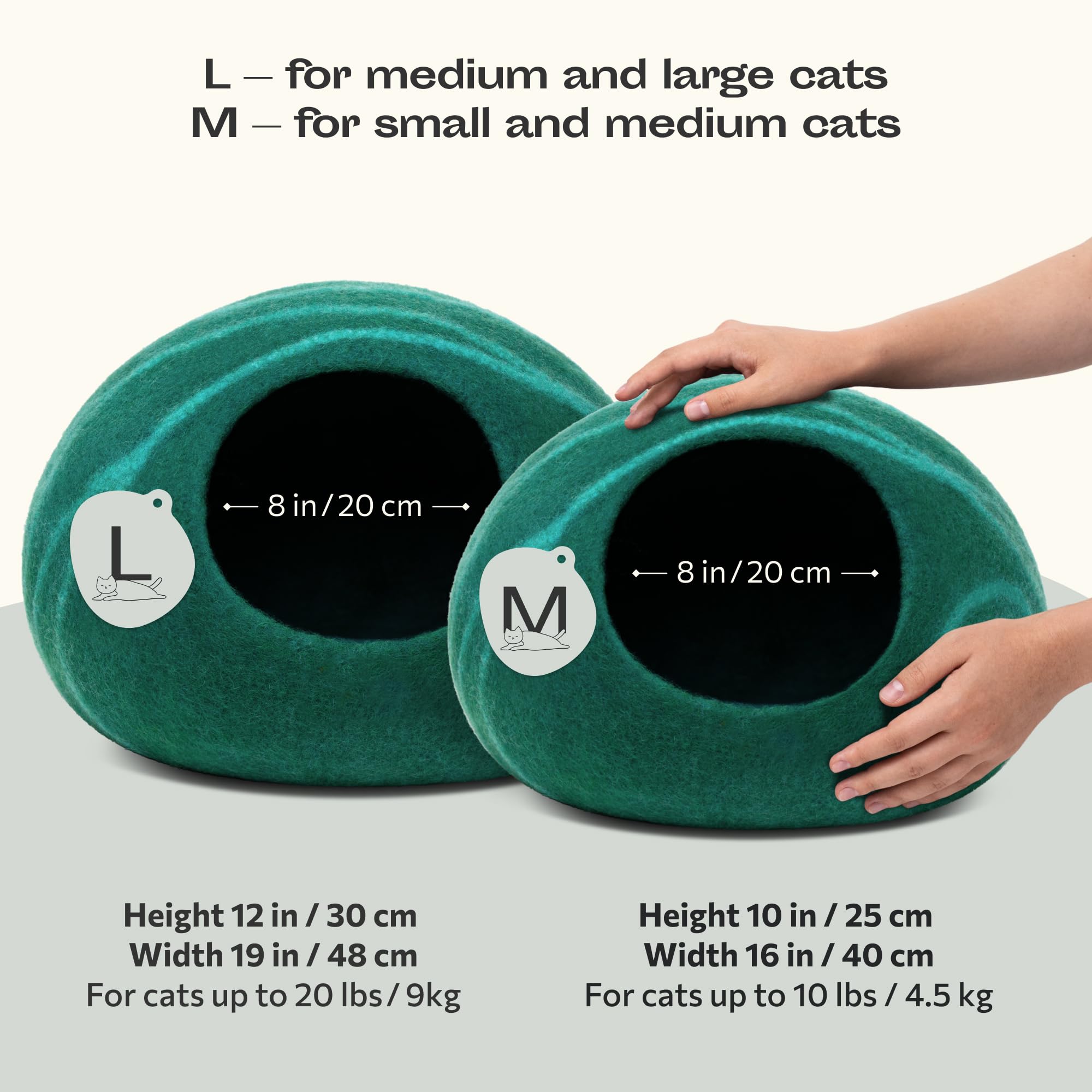 MEOWFIA Cat Cave Emerald interior showing private cozy hideaway