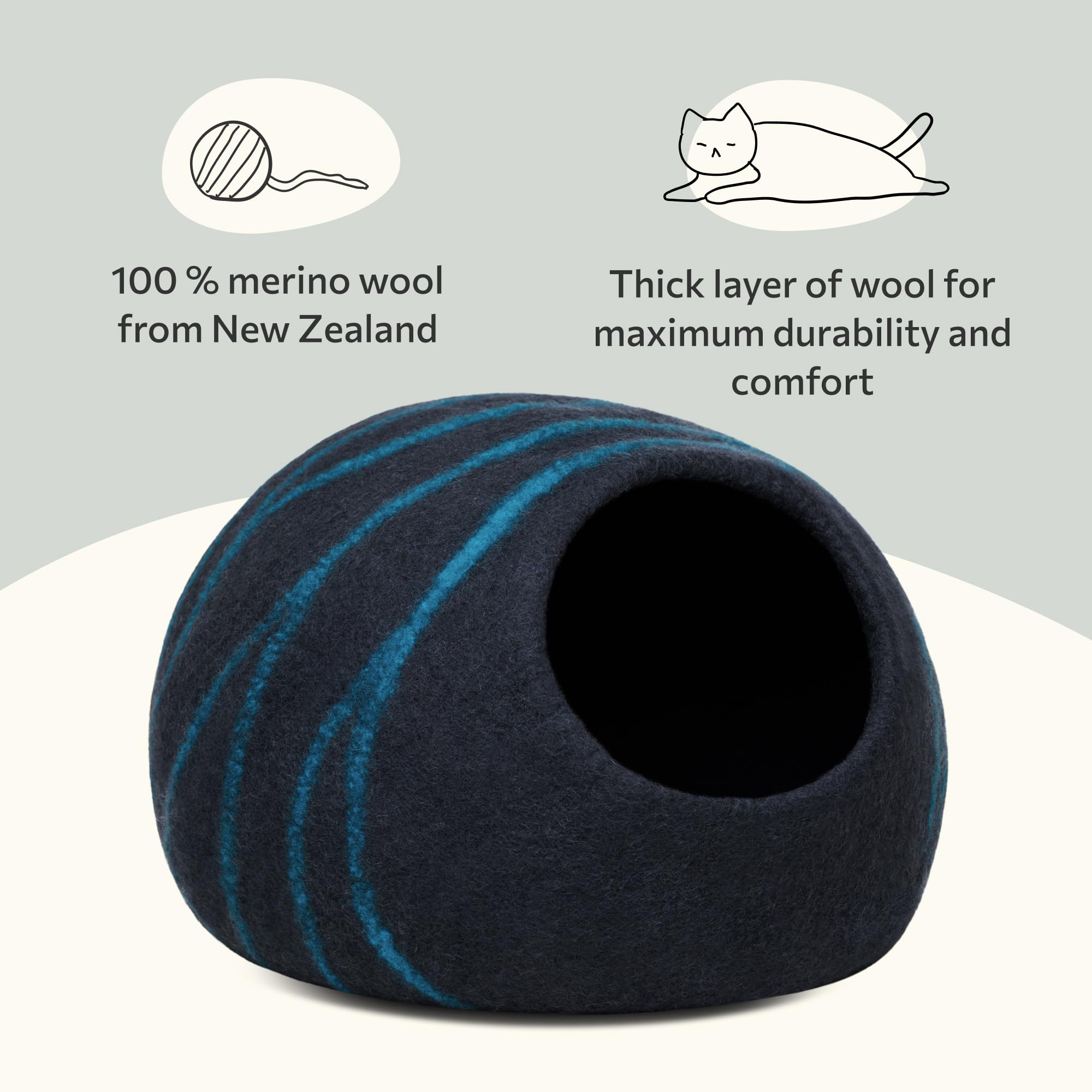 MEOWFIA Cat Cave interior view highlights private space for naps.