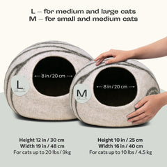 MEOWFIA Cat Cave inside nook demonstrates private space for restful naps.