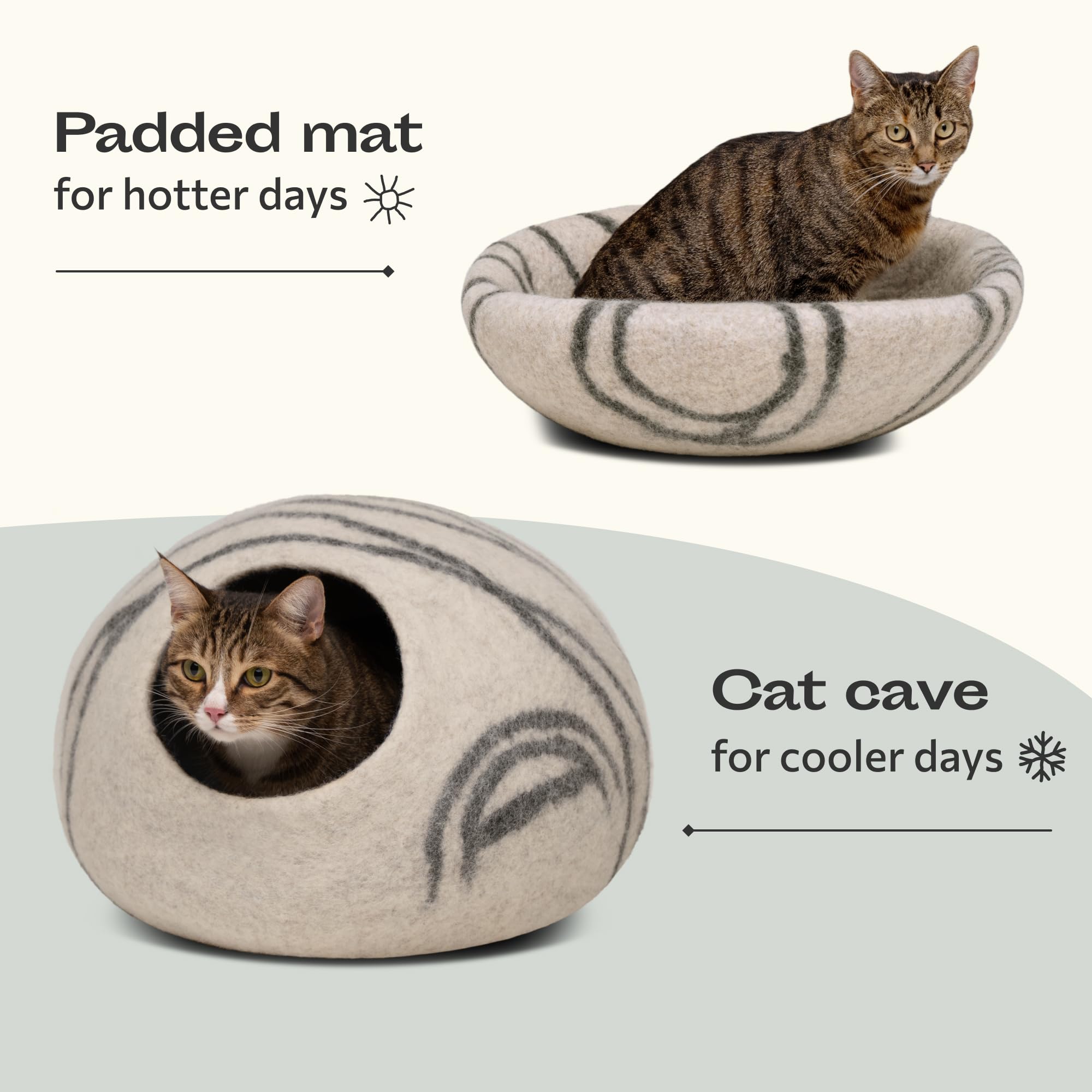 Meowfia Cat Cave interior view showcases warm, secure space for naps.