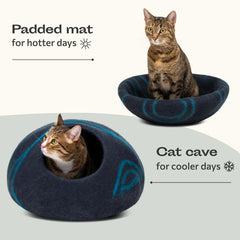 MEOWFIA Cat Cave top view shows dual-use layout.
