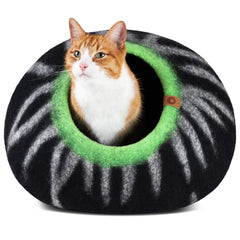 MEOWFIA Cat Cave merino wool closeup shows plush texture for cozy naps.
