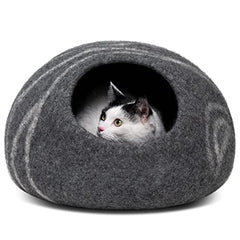 MEOWFIA Cat Cave merino wool texture closeup for cozy warmth.