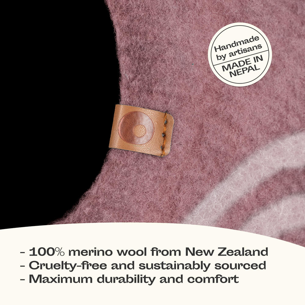 Meowfia Cat Cave merino wool texture highlighting natural warmth and softness.