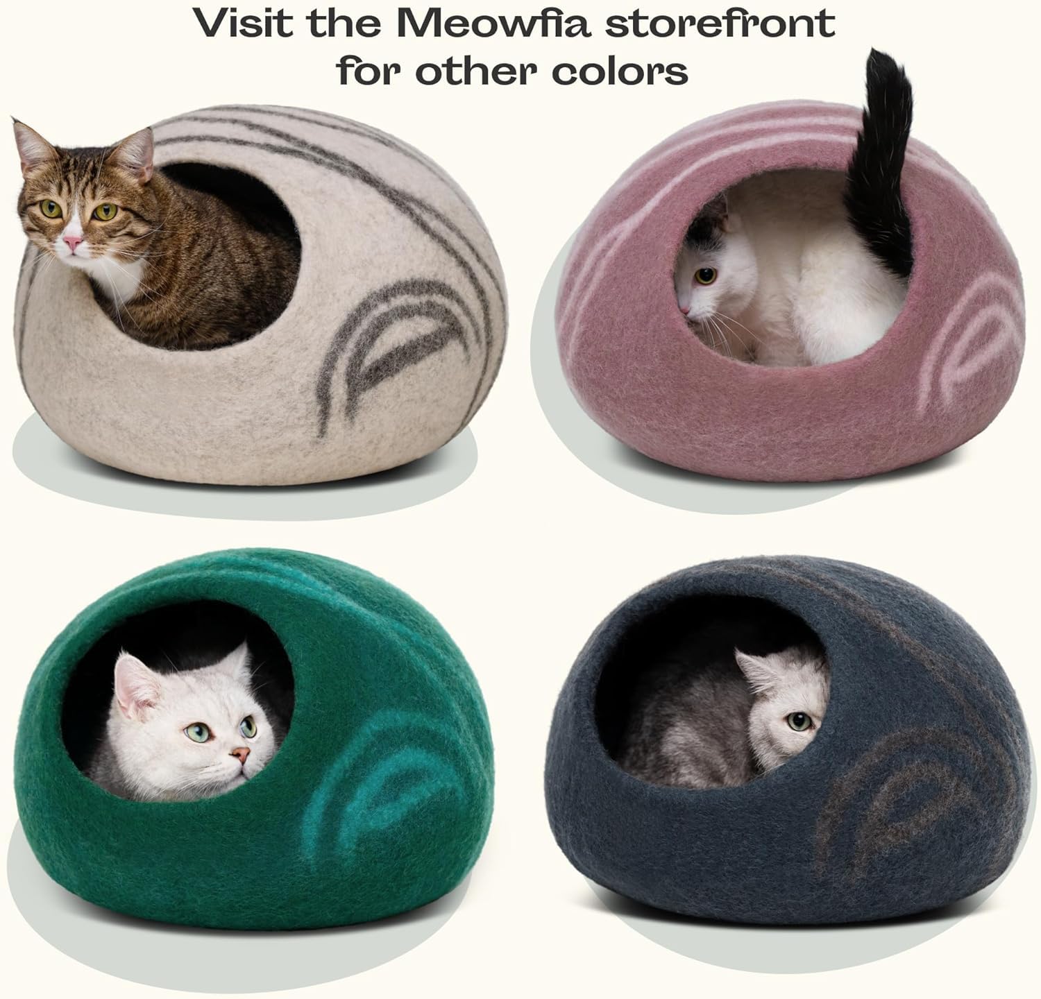MEOWFIA Cat Cave in a living room setting blends stylishly with décor.