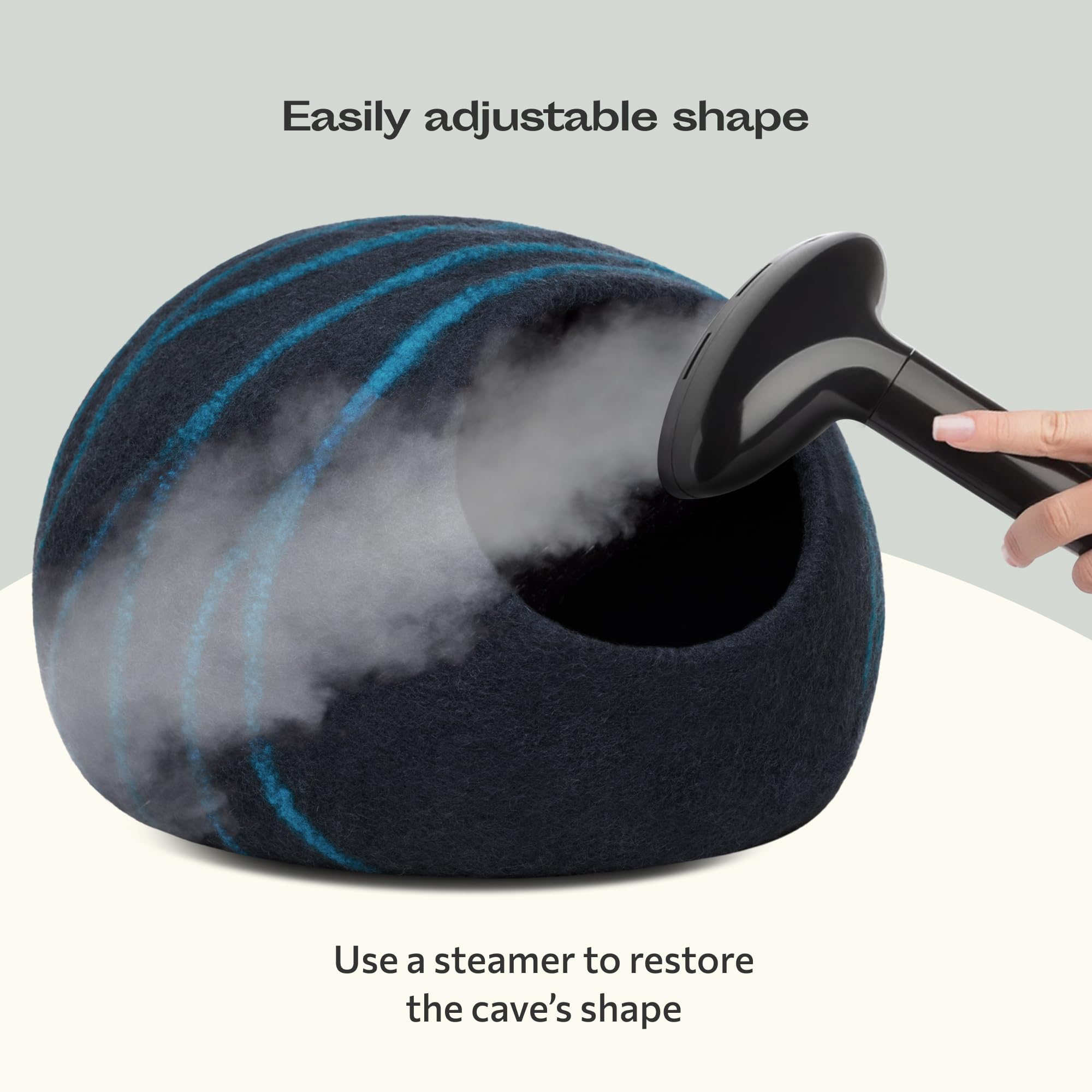 MEOWFIA Cat Cave natural color helps hide fur and dust.