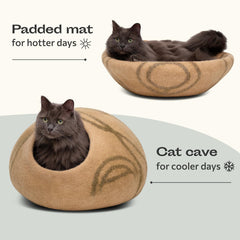 MEOWFIA Cat Cave top bed view shows dual use for naps and play