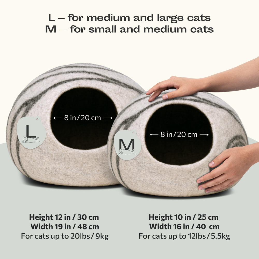 Meowfia Cat Cave top view highlights dual-use design for hiding and lounging.