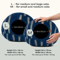 Meowfia cat cave top view—dual-use warmth and play surface.