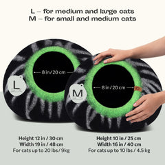 MEOWFIA Cat Cave top view highlights compact, portable hideaway for indoor lounging.