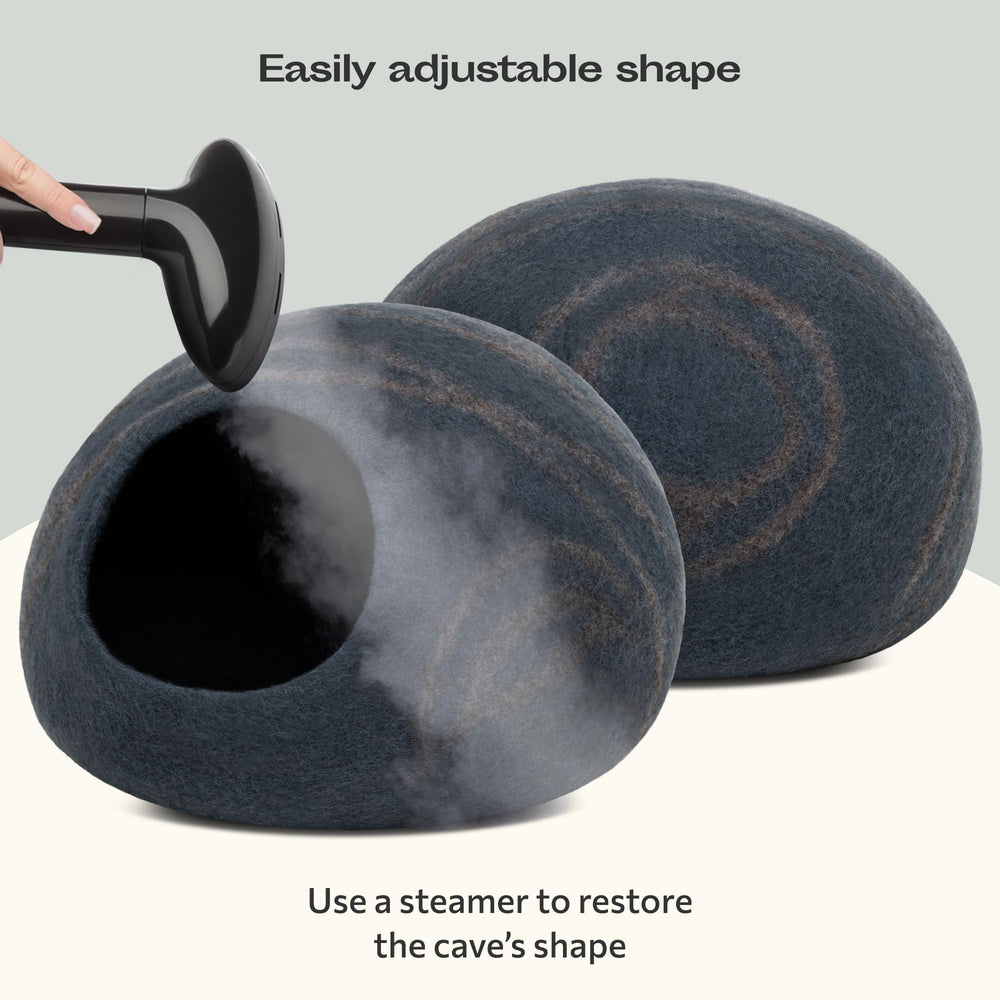 MEOWFIA large slate-grey bed demonstrates winter warmth and year-round breathability