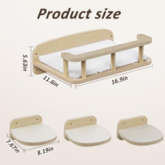 MeowHomm cat wall shelves 3-steps enables kittens to climb gradually and rest safely