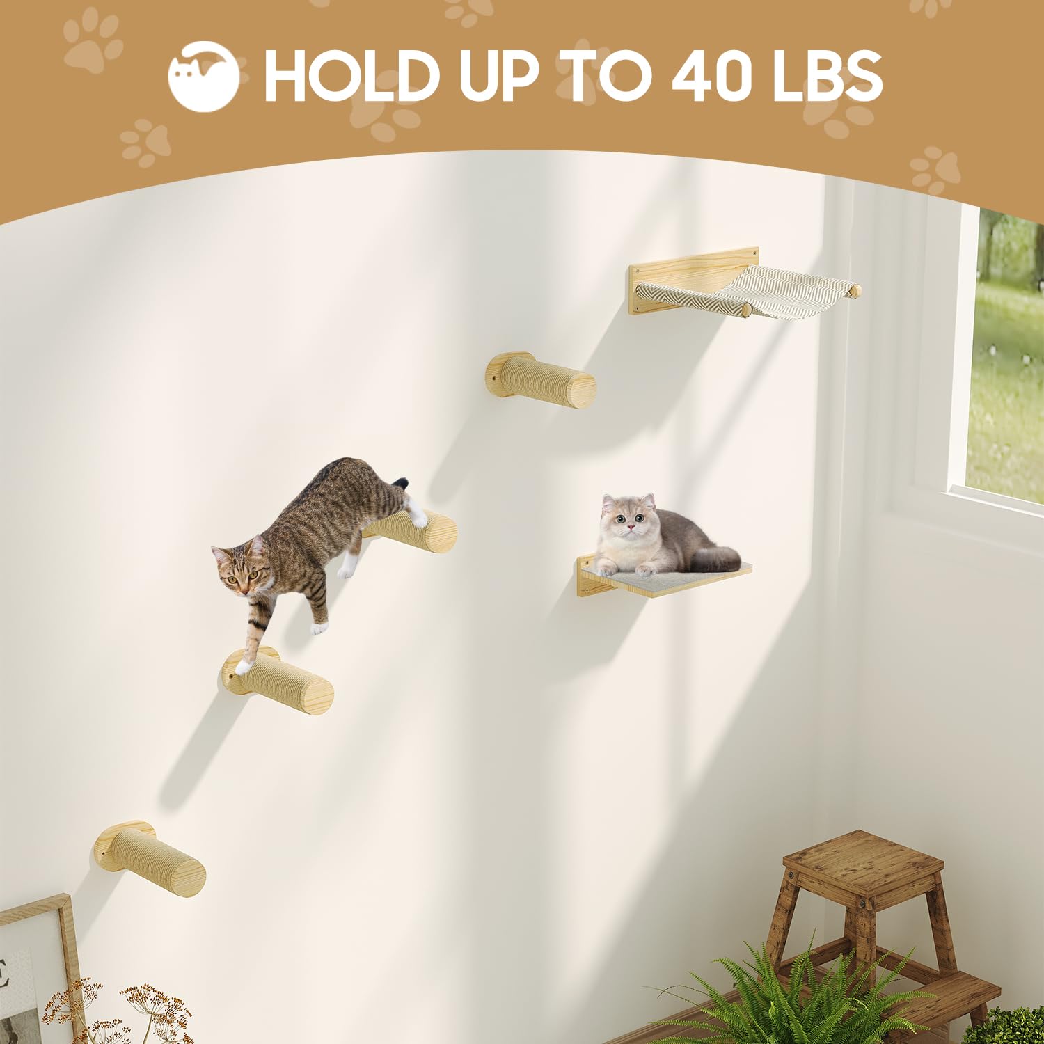 MeowHomm cat wall shelves assembly-friendly design makes setup quick.