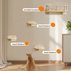 MeowHomm cat wall shelves cat hammock emphasizes cozy perch for lounging and observation
