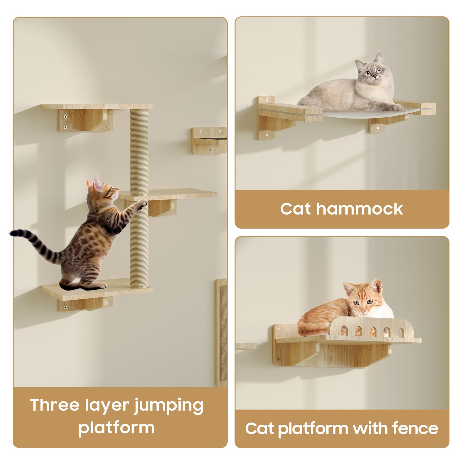 MeowHomm cat wall shelves jumping platform provides elevated vantage point for curious cats and play