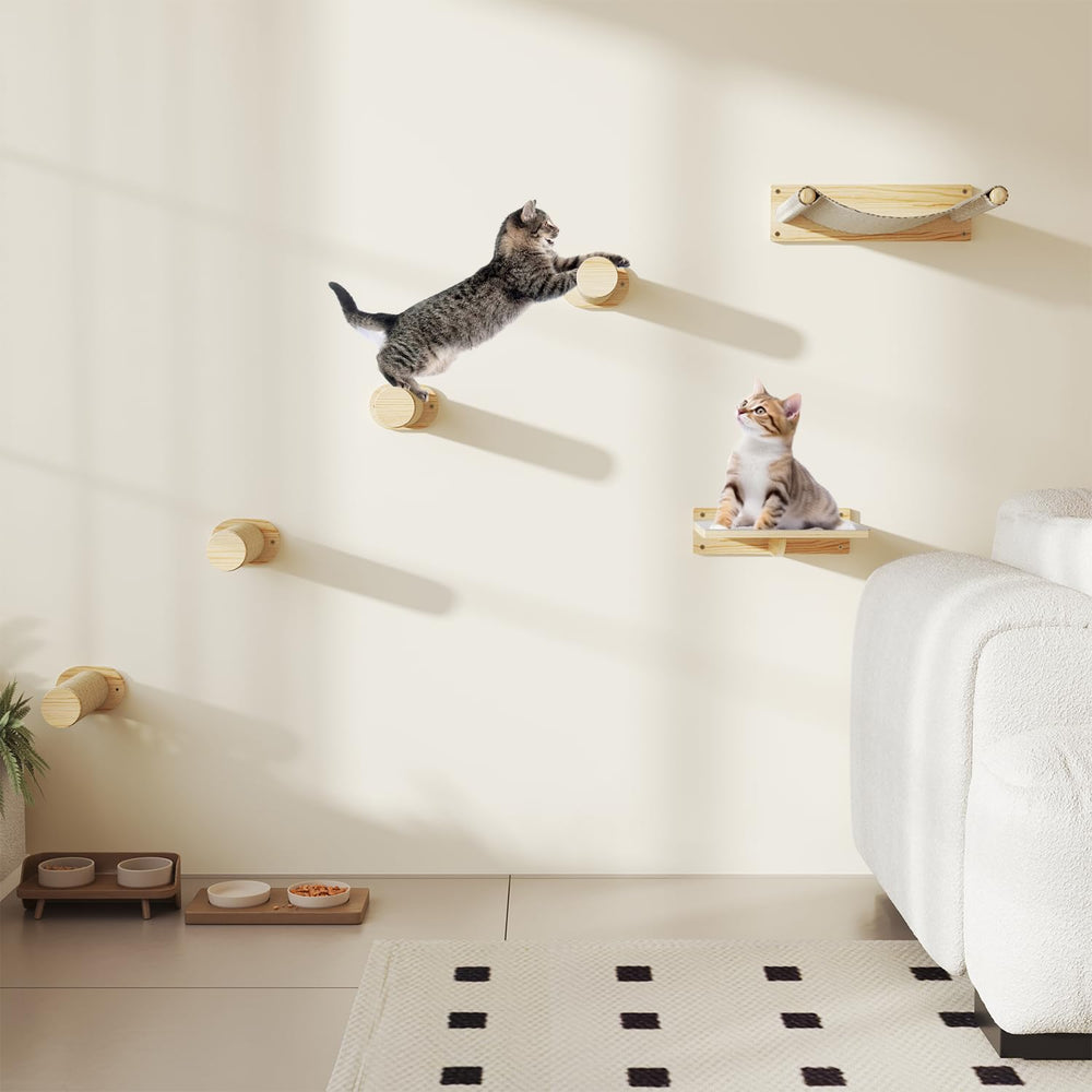 MeowHomm cat wall shelves safe-rounded-edges design protects curious cats.