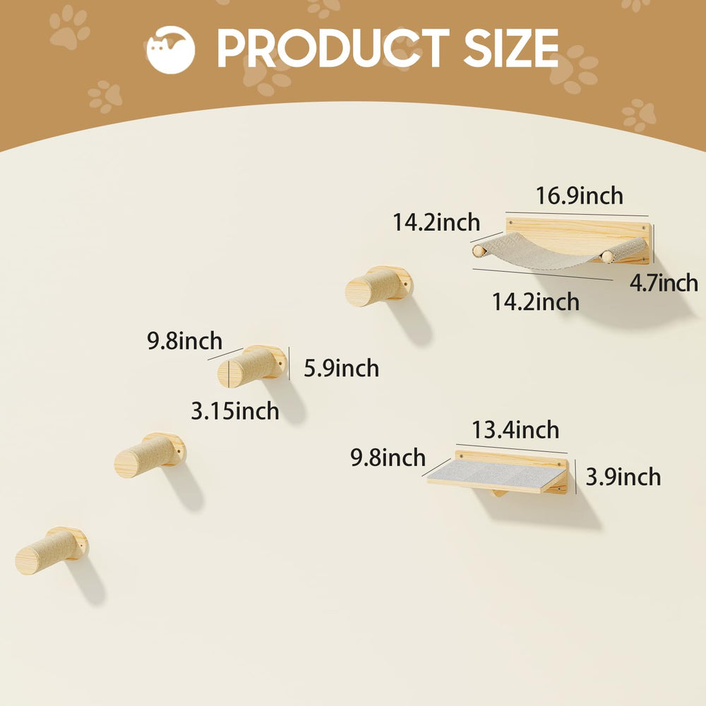 MeowHomm cat wall shelves scratching-steps encourage exercise and healthy claws.