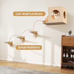 MeowHomm cat wall shelves steps enable easy access to height ready lounging spots.