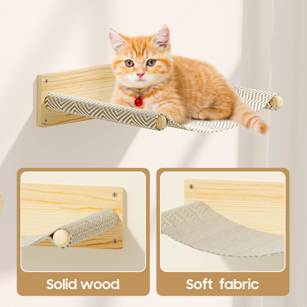 MeowHomm cat wall shelves wooden-design blends natural wood with sturdy construction.