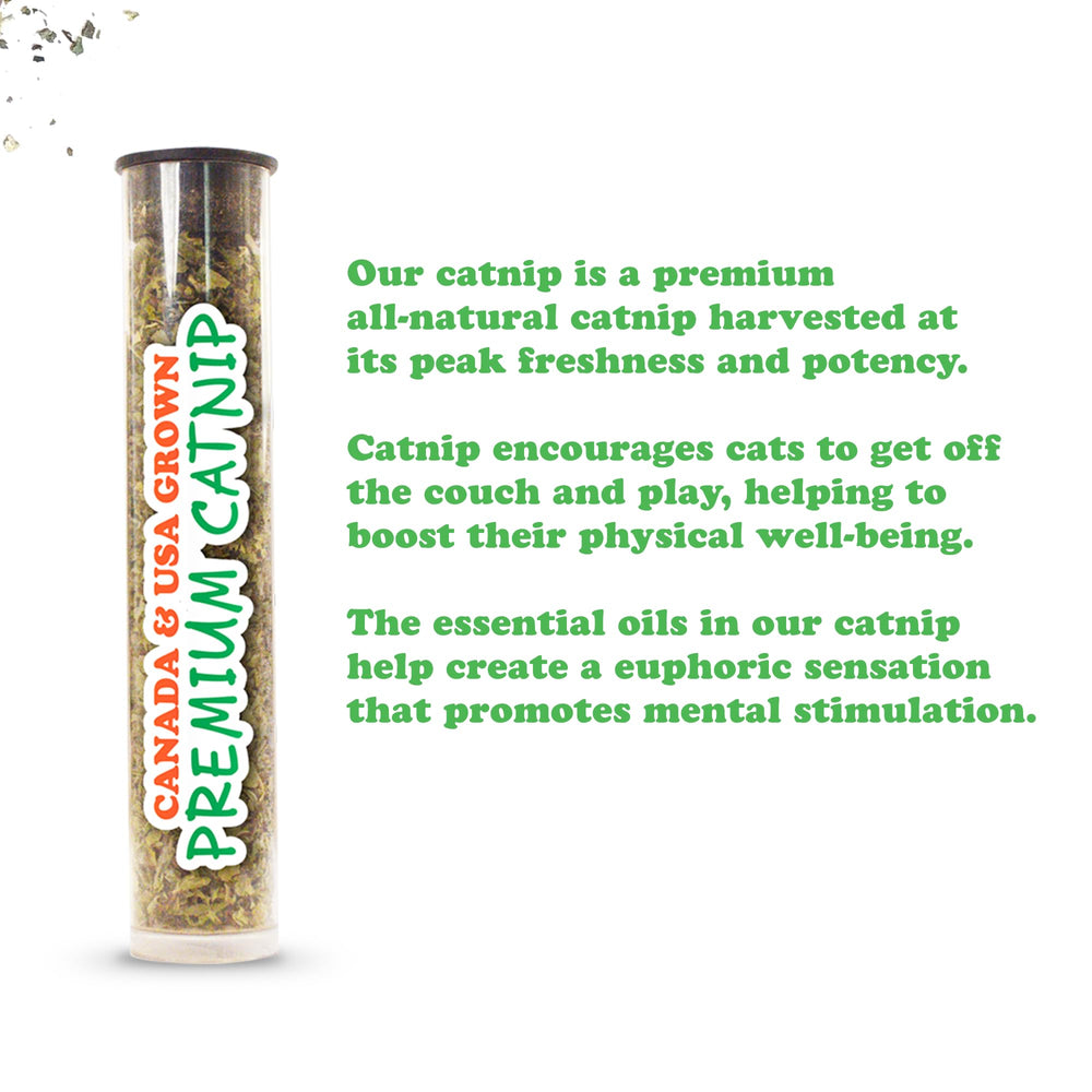 Meowijuana hand-harvested catnip bundle captures North American sourcing and scent.