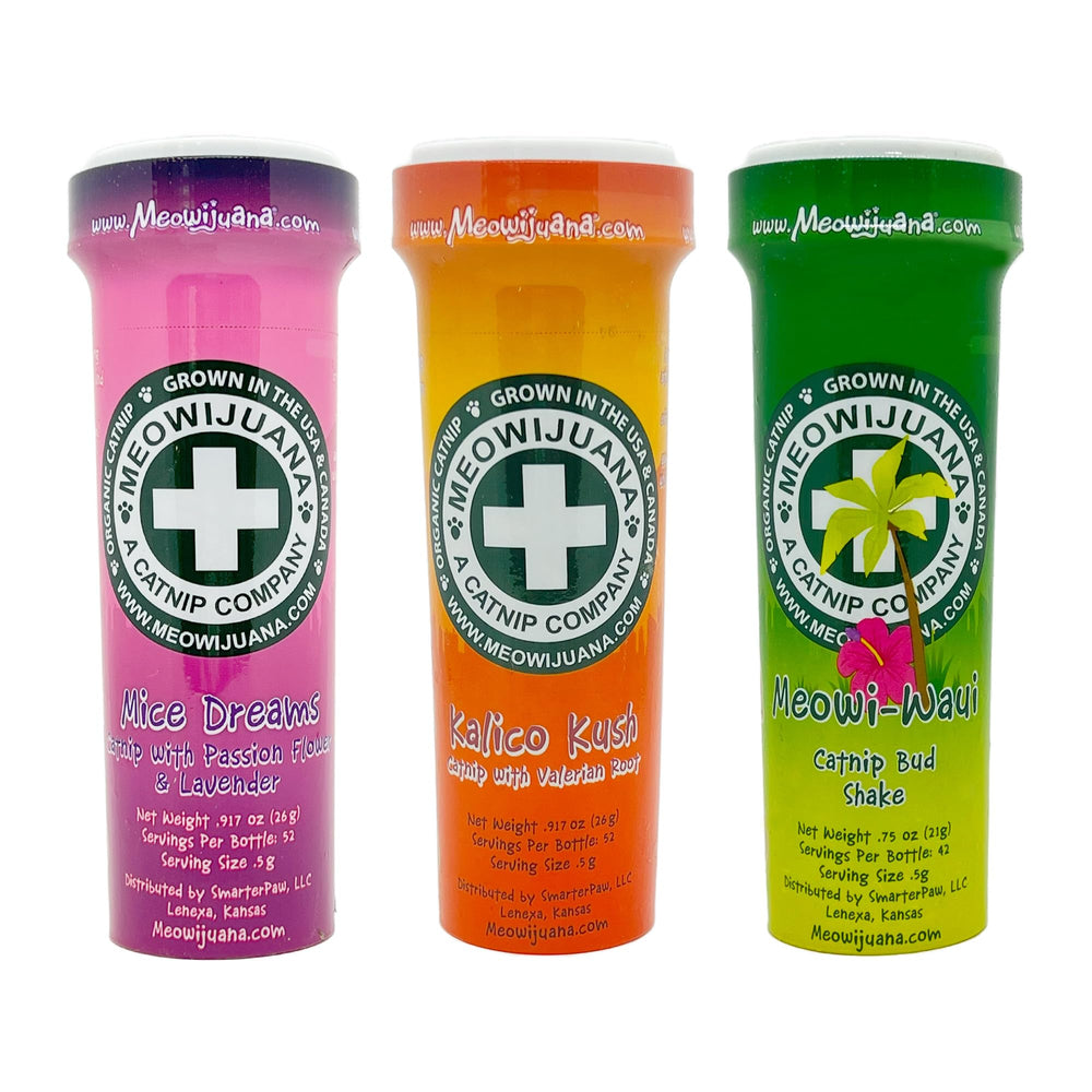 Meowijuana Mice Dreams catnip bottle bundle ready for interactive playtime.