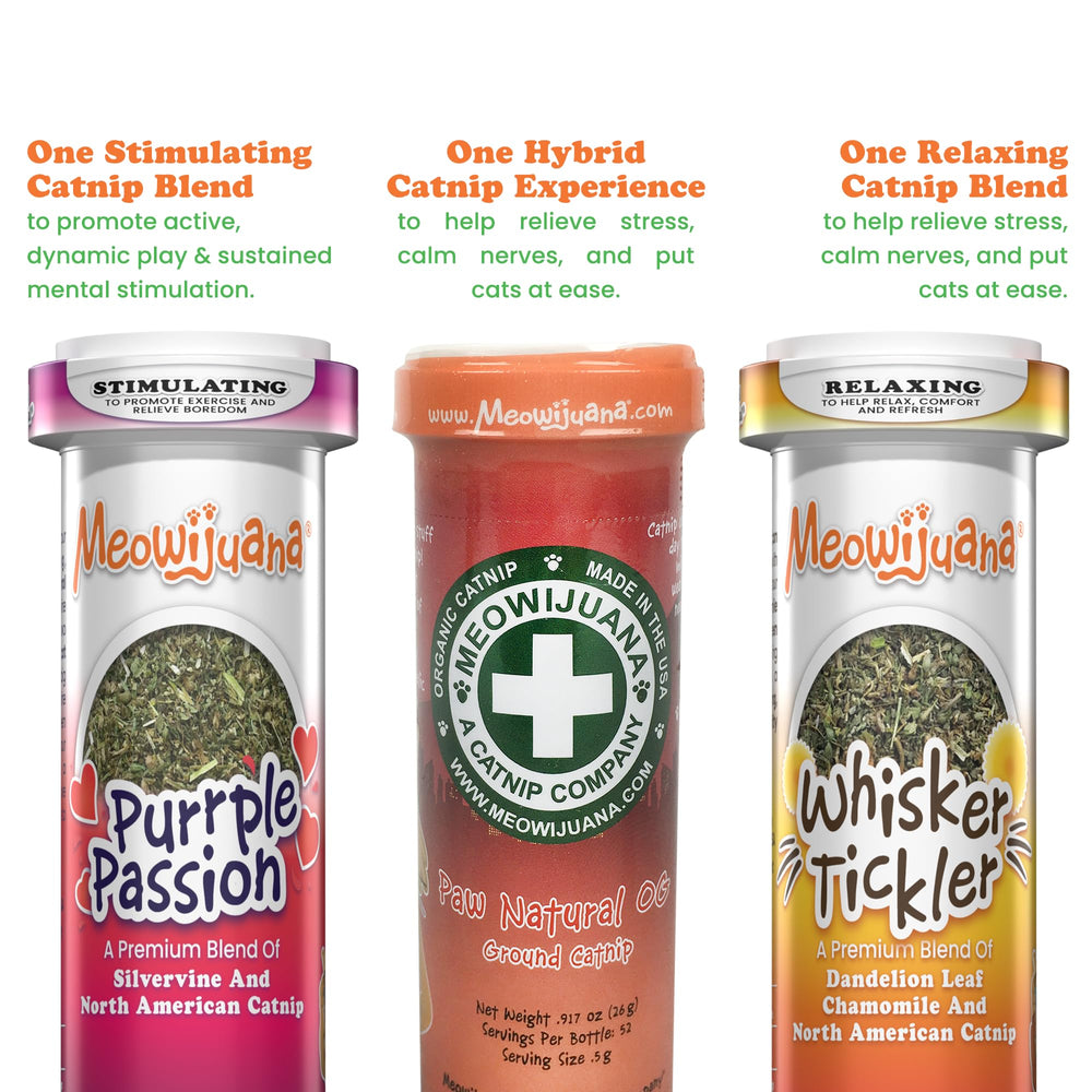 Meowijuana Purrple Passion with silvervine boosts curiosity and play
