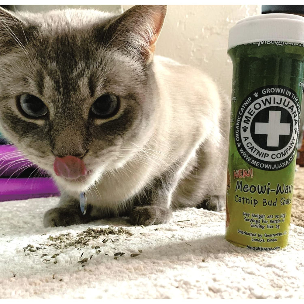 Meowijuana resealable bottle seals in freshness for longer play sessions.