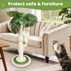 Meowoou cat tree sisal poles provide sturdy scratching and active exercise.