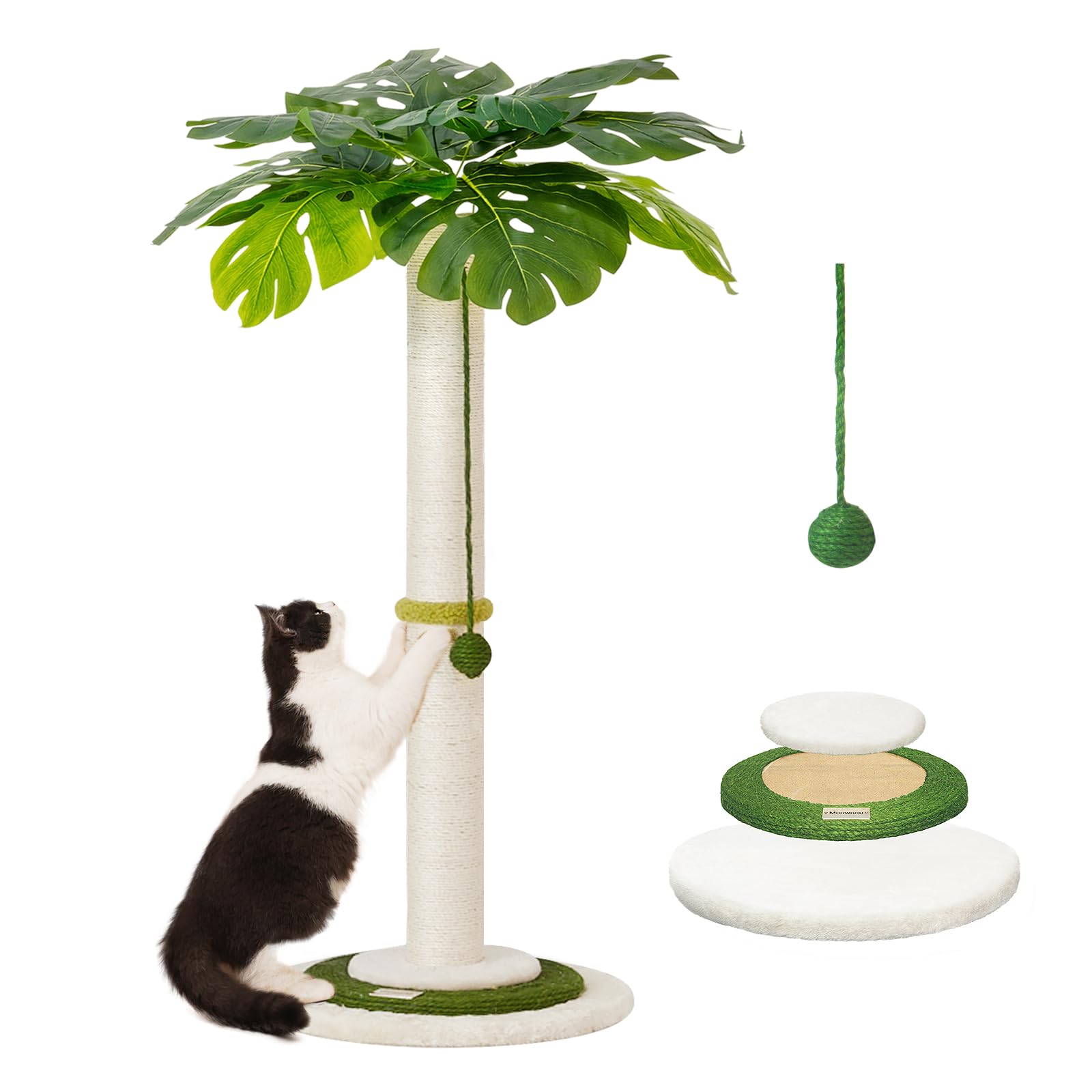 Meowoou cat tree spring ball enhances dynamic play and curiosity.