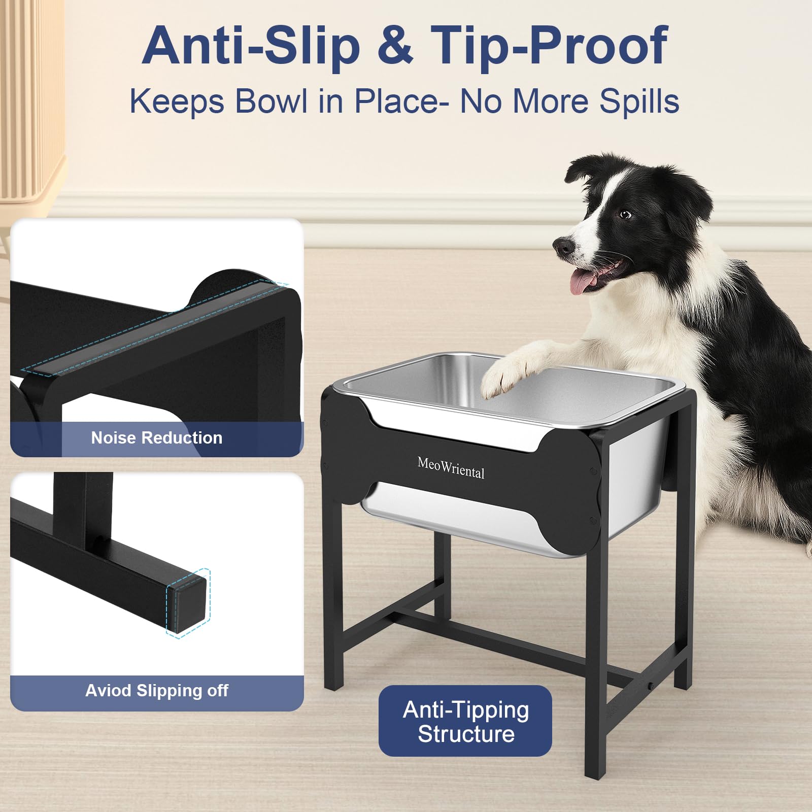 MeoWriental large-breed drinking posture demonstration promotes comfortable neck alignment