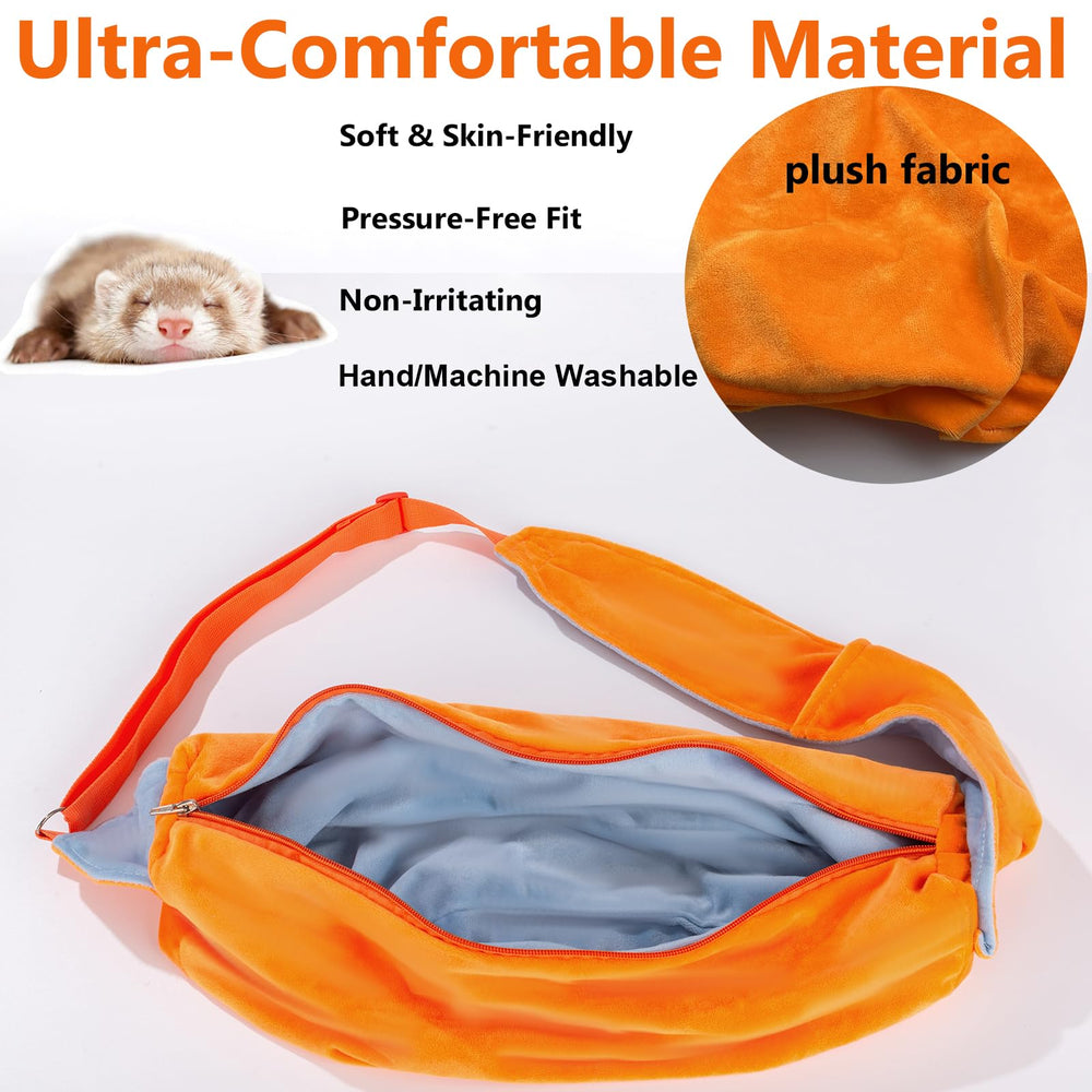 Meow&Woof sling features secure self-locking zipper and inner pockets for essentials.
