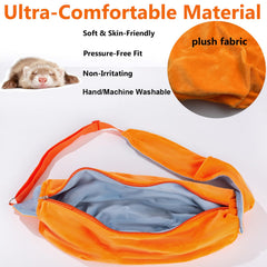 Meow&Woof sling features secure self-locking zipper and inner pockets for essentials.