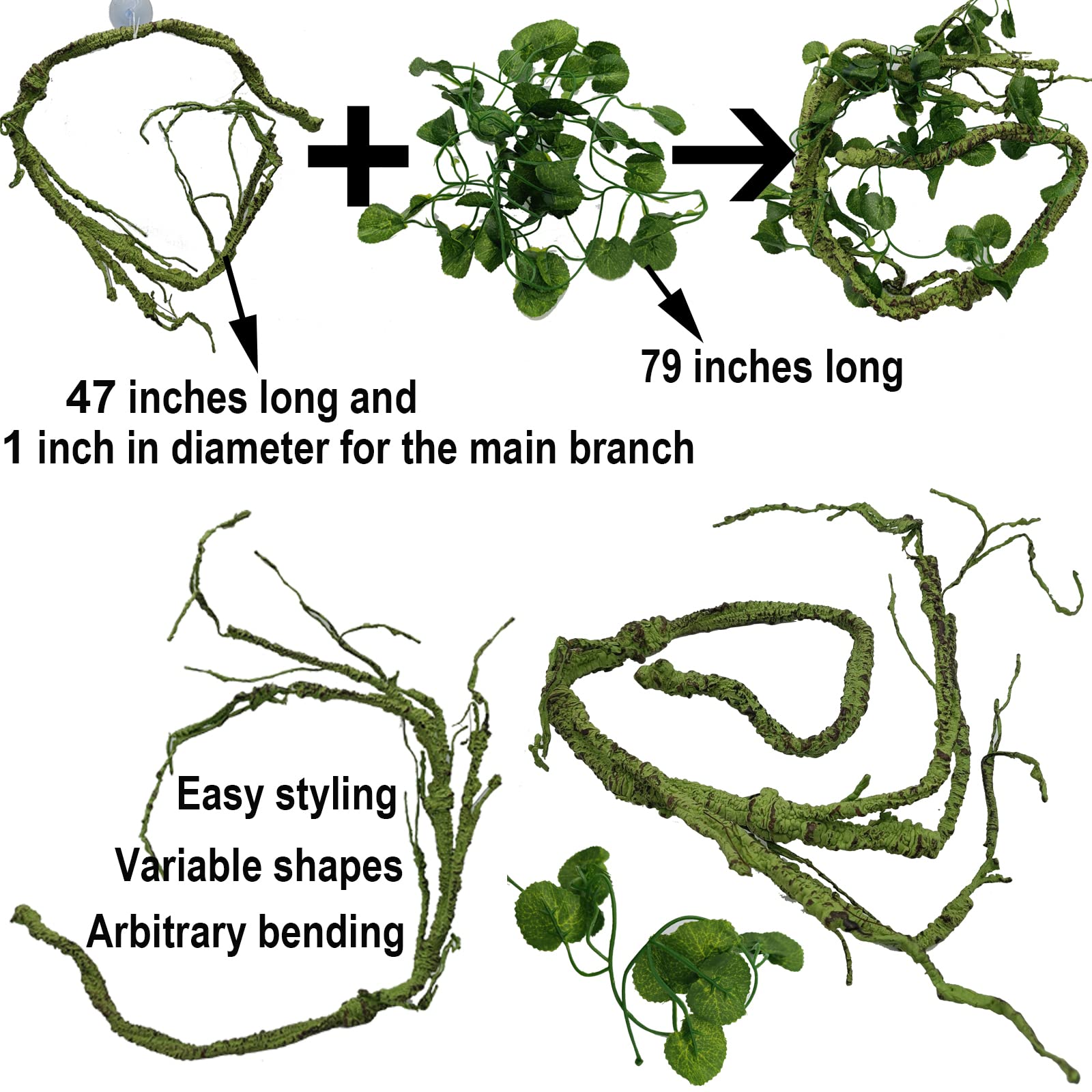 MEPHAN 12-inch hanging ivy plants provide natural-looking habitat accents.