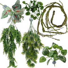 MEPHAN reptile plant branch 47 inch bendable for customized terrarium decor and climbing enrichment