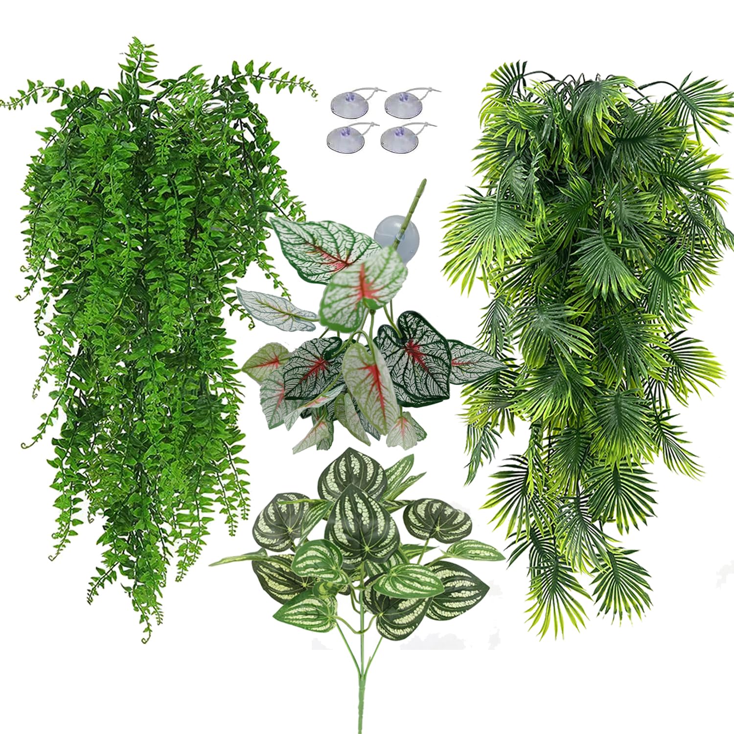 Mephan reptile plants large leaves vines provide realistic camouflage and enrichment for terrariums.