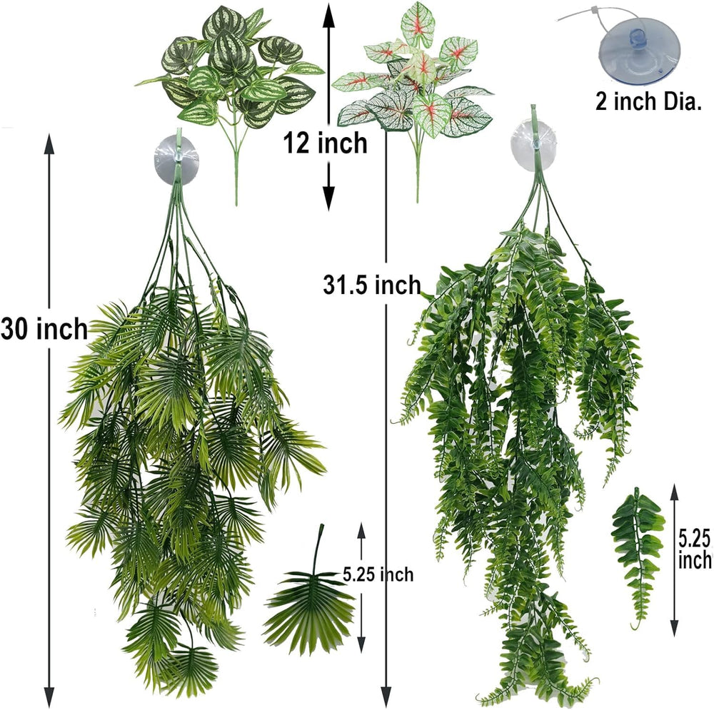 Mephan reptile plants mini ivy hanging brighten cages with natural look and climbing fun.