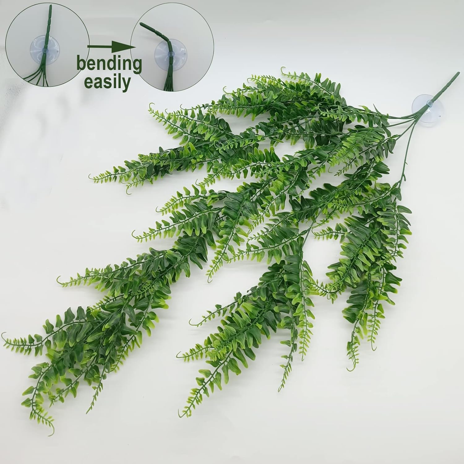 Mephan reptile plants suction cups secure lightweight décor to walls without harming habitat.