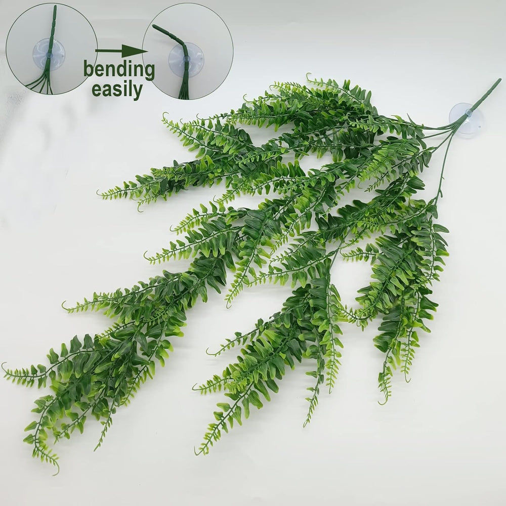 Mephan reptile plants suction cups secure lightweight décor to walls without harming habitat.
