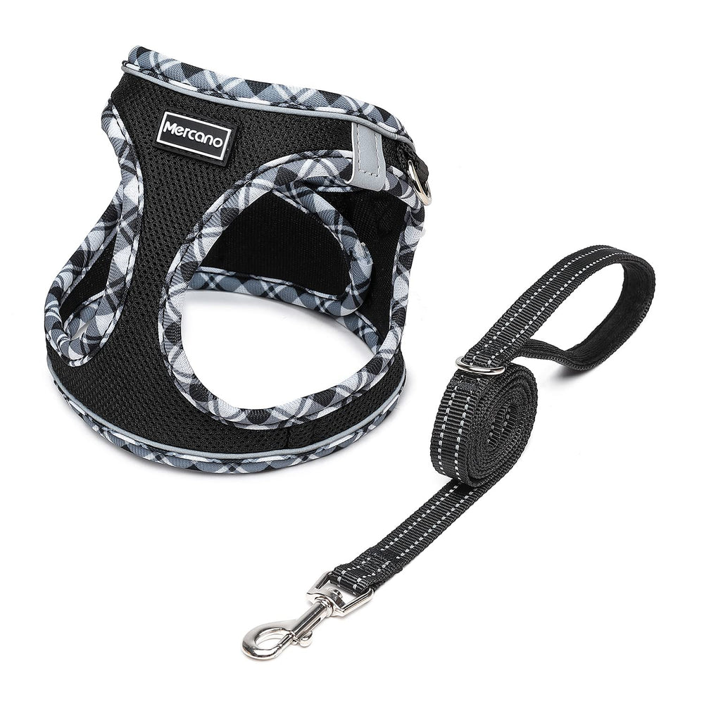 Mercano soft mesh harness front view shows breathable comfort for daily walks.