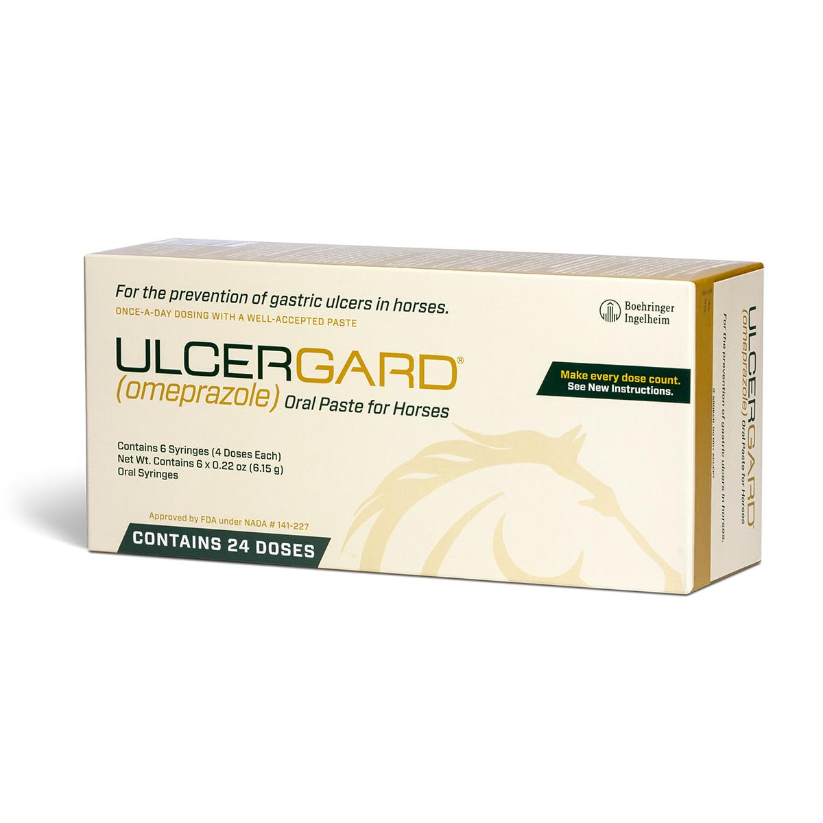 Merial Ulcergard oral paste syringe for easy daily administration during stressful periods.