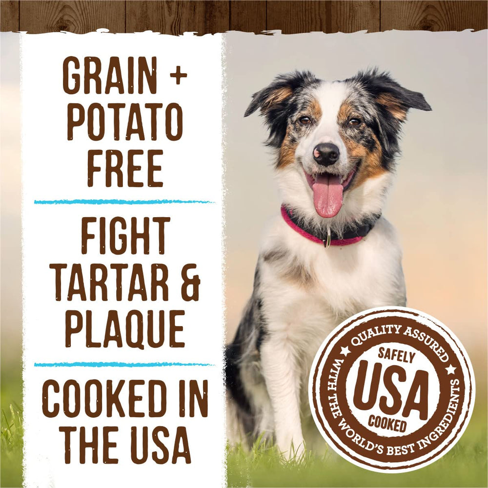 Merrick Fresh Kisses 10-ingredient formula delivers simple, digestible dog chews.