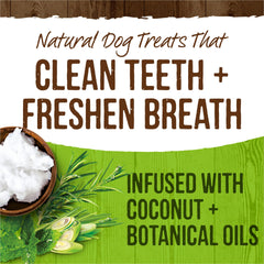 Merrick Fresh Kisses coconut oil and botanicals highlight flavor and breath freshness for small dogs
