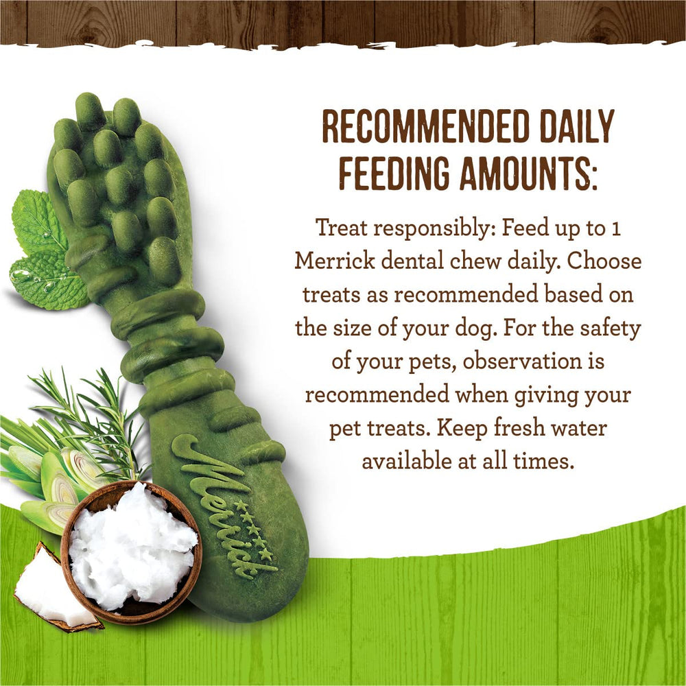 Merrick Fresh Kisses help reduce plaque and tartar buildup.