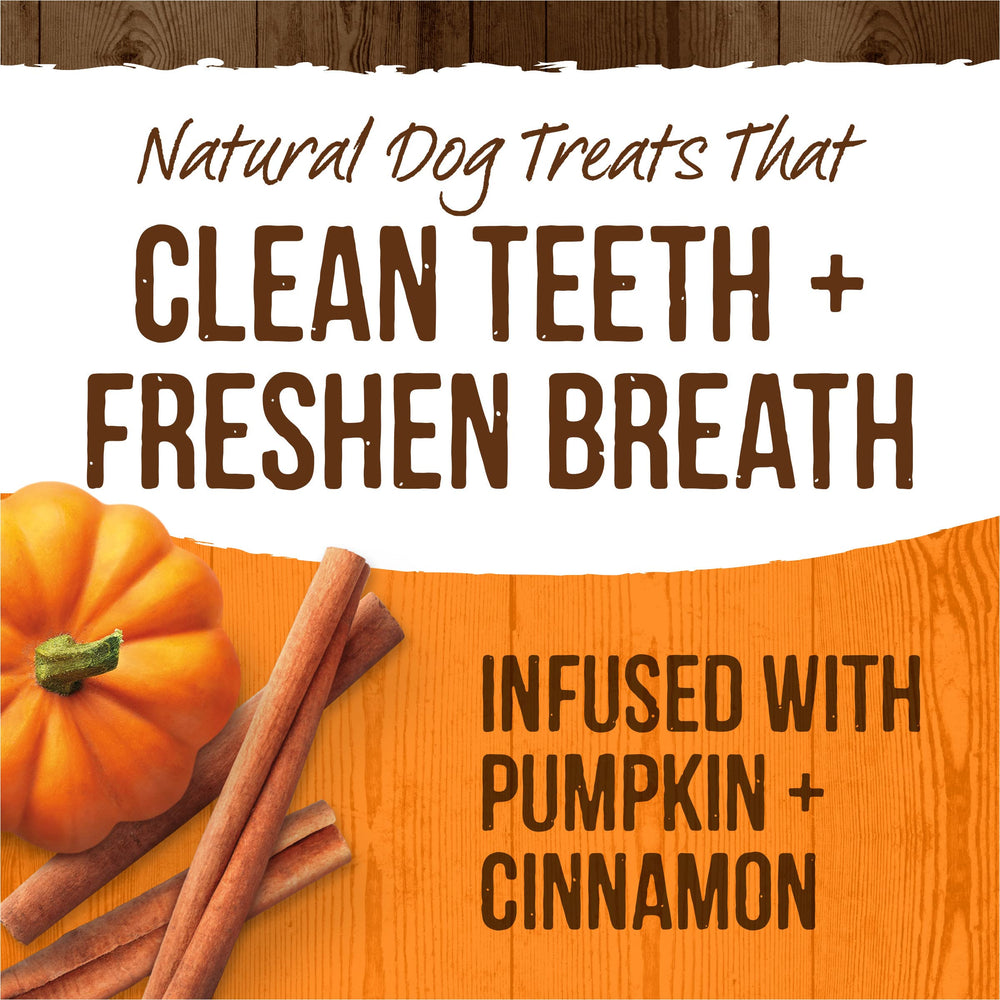 Merrick Fresh Kisses uses real pumpkin for natural flavor in small dog treats